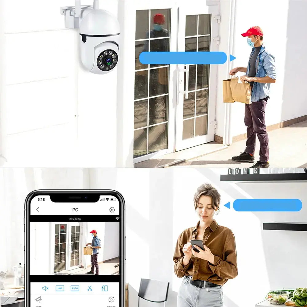 Caméra de Surveillance WiFi 8MP 4K – Vision Panoramique & Détection Intelligente Neocapture