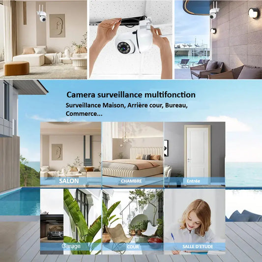 Caméra de Surveillance WiFi 8MP 4K – Vision Panoramique & Détection Intelligente Neocapture