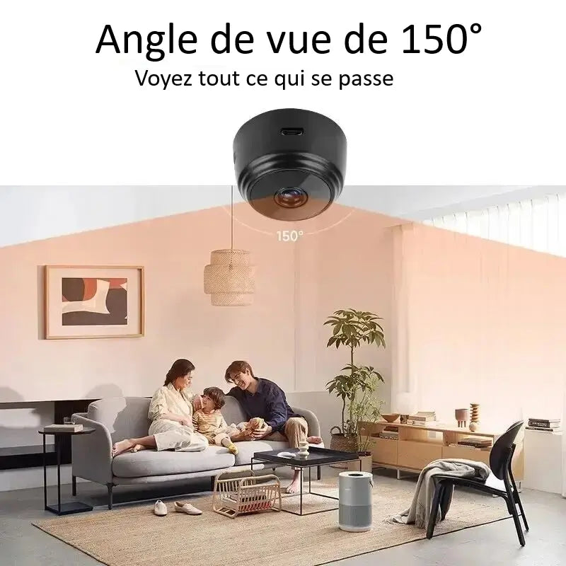 Mini Caméra WiFi HD 150° | Caméra de Surveillance Discrète avec Vision Nocturne Neocapture