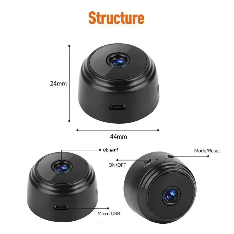 Mini Caméra WiFi HD 150° | Caméra de Surveillance Discrète avec Vision Nocturne Neocapture