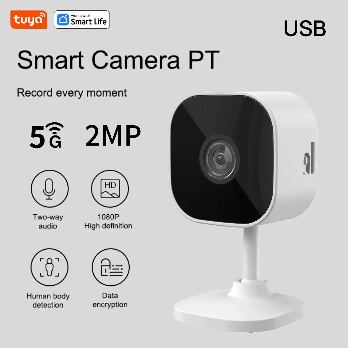 Tuya Smart 1080p Wi-Fi Smart Home Security Camera 2MP, HD,Real-time APP Alerts, 2-Way Audio, with Motion Tracking for Baby & Pet Neocapture