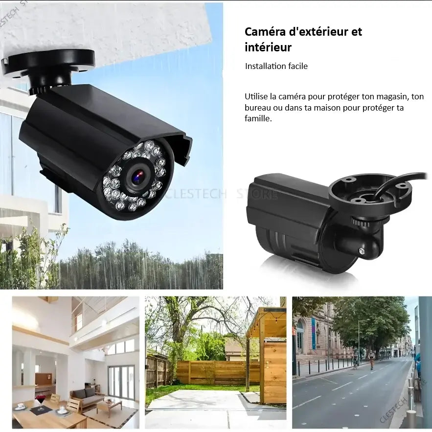 Caméra de Surveillance HD Extérieure IP66 – Vision Nocturne Infrarouge, Mini Format avec Support Neocapture